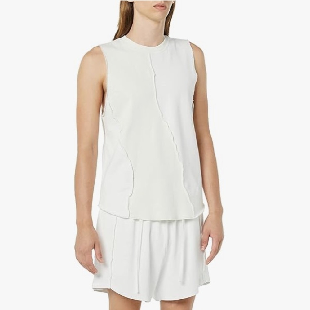 rare/self All-Gender Pieced Mixed Knit Tank Top